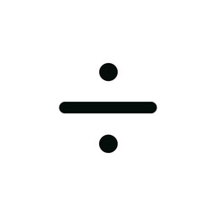 Minimalist Bold Division Symbol Graphic Math Operation Element