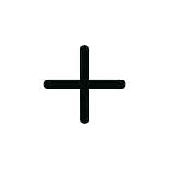 Simple Rounded Line Add Plus Sign Shape Graphic Icon