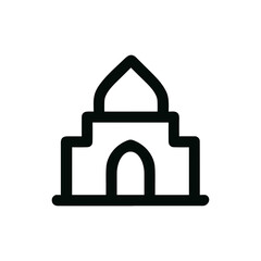 Obraz premium Minimalist Line Style Mosque Dome Shape Architecture Building Landmark Icon