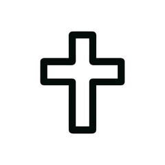 Obraz premium Simple Outline Rounded Christian Cross Symbol Shape Icon Illustration