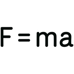 Simple Outline Force Equals Mass Times Acceleration Formula Illustration