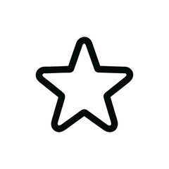 Obraz premium Simple Outline Star Shape Icon with Rounded Edges and Thick Lines