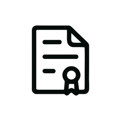 Fototapeta premium Minimalist Outline Document Certification Form with Seal in Clean Line Style Icon