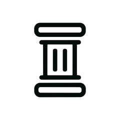 Minimalist Line Style Ancient Column Architecture Element Sign Icon