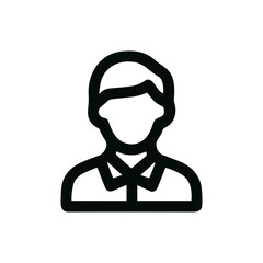 Simple Lineart Man with Collar Graphic Style User Interface Icon