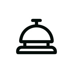 Minimalist Bold Outline Reception Bell Hotel Service Icon Symbol