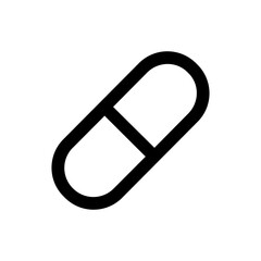 Simple Outline Pill Shape Minimalist Medical Treatment Healthcare Symbol