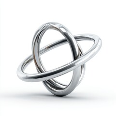 Fototapeta premium Abstract Silver Metallic Sphere with Interlocked Rings