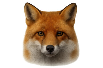 Fototapeta premium Realistic portrait of a red fox, isolated on transparent background, perfect for wildlife and nature projects