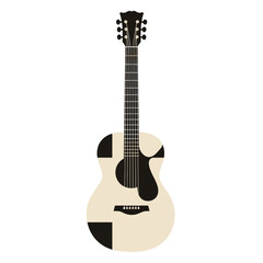Fototapeta premium Abstract acoustic guitar illustration in minimalistic style 