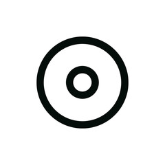 Minimalist Outline Double Circle Shape Simple Graphic Element Icon