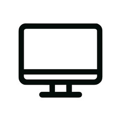 Simple Outline Black Computer Monitor Device Display Screen Icon