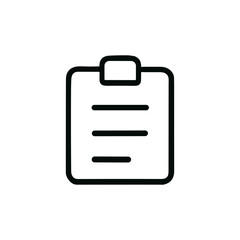 Simple Outline Style Clipboard with Lines Icon Design Element