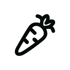 Simple Handdrawn Carrot Outline Icon, Black Vegetable Food Symbol