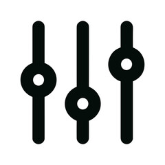 Minimalist Line Style Equalizer Setting Adjustment Control Panel Icon Graphic