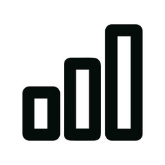 Simple Outline Chart Bar Graph Column Growing Icon Illustration