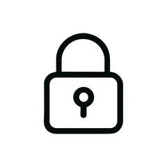 Simple Outline Padlock Safety and Security Minimalist Flat Design Icon