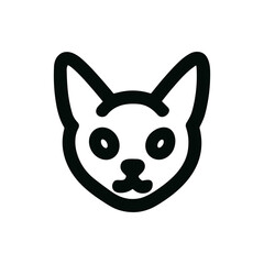 Simple Line Art Cat Face Pet Animal Minimalist Icon