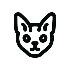 Bold Outline Simple Cute Cat Face Head Pet Icon Design