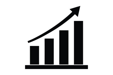 business Silhouette graph with arrow Marketing, and Business Goals