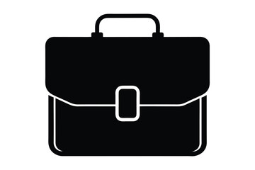 black Silhouette briefcase isolated on white Background 