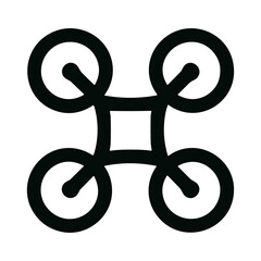 Simple Line Style Drone Icon with Four Propellers Minimalist Design