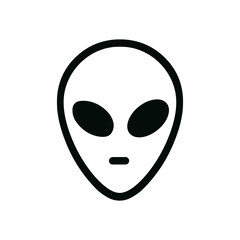 Simple Line Art Alien Face Icon Extraterrestrial Creature Graphic Design