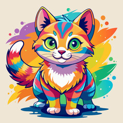 Fototapeta premium colorful cat