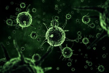 Graphic image of green virus