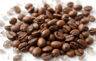 Fototapeta premium Roasted coffee beans close-up. Generative AI 