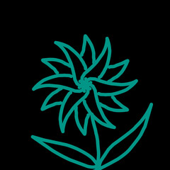 black and white flower