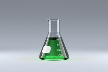 Conical flask with chemical solutions