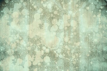 Close-up grunge design wall surface is revealing teal and beige paint with peeling areas and cracks