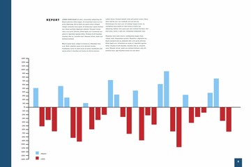 Business interface with graphs and data