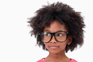 Cute pupil wearing glasses
