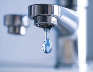 Water dripping from faucet