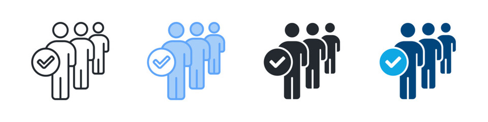 Candidate Selection Icon Set Multiple Style. Designed In Outline, Blue, Glyph, Dual Tone