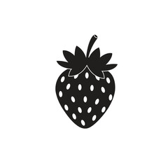 strawberry silhoutte vector art design illustration