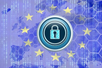 European union flag with safety concept