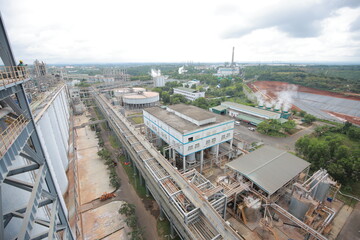 Aluminum bauxite mining site and plant