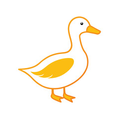 duck outline flat silhouette on white background