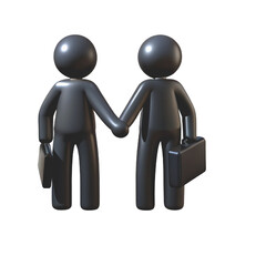 Two Businessmen Shaking Hands with Briefcase on the deal done and successful business partnership