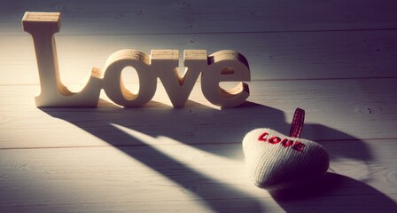 Digital image of word love by heart