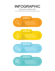 Business infographic template. 4 Step timeline journey. Process diagram, 4 options on white background