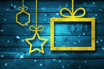 Obraz premium Christmas decorations over wood