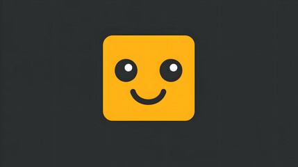 Fototapeta premium Cheerful Yellow Smiley Face Emoji Icon