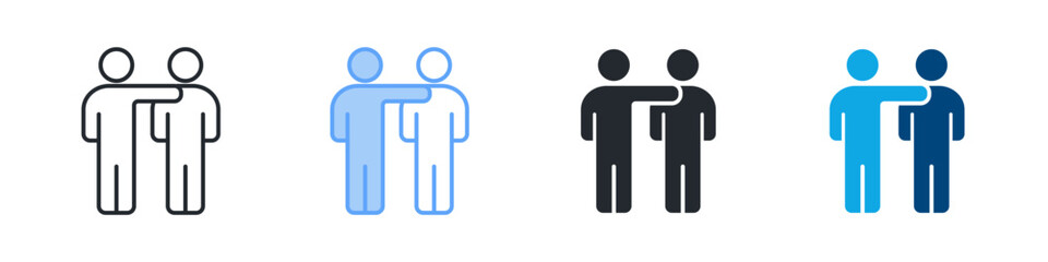 Supportive Icon Set Multiple Style. Designed In Outline, Blue, Glyph, Dual Tone