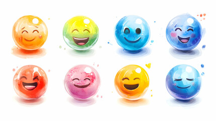 Collection of Colorful Smiley Face Emojis