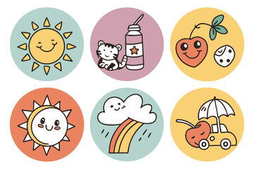 Obraz premium set of funny easter eggs