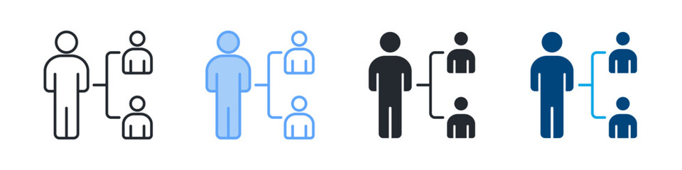 Delegate Icon Set Multiple Style. Designed In Outline, Blue, Glyph, Dual Tone